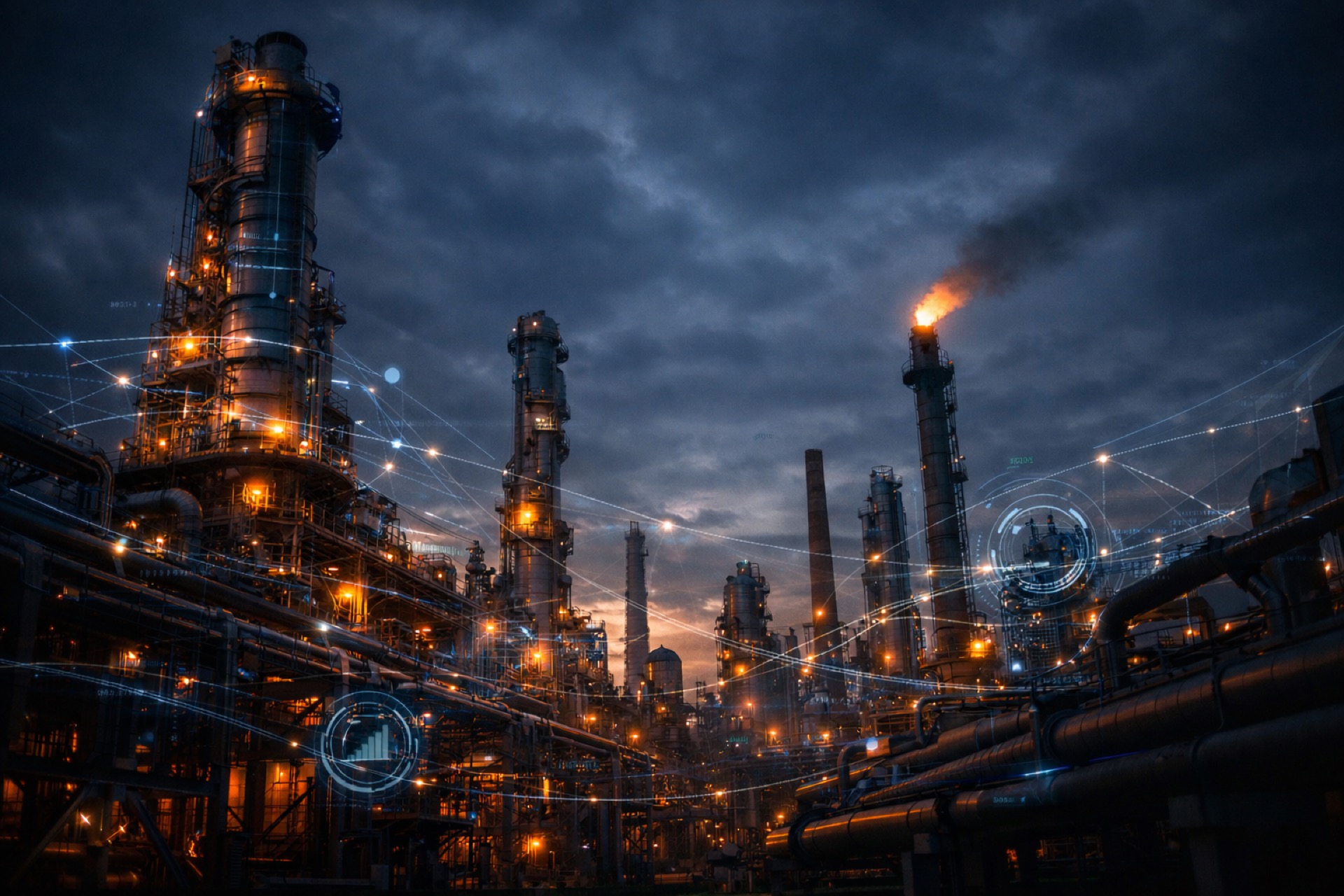 Industrial refinery with connected data overlay